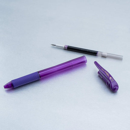 Pentel EnerGel-X Retractable Liquid Gel Pen 0.7mm, Metal Tip, Medium, Violet Ink (2 Pack) (BL107BP2V)