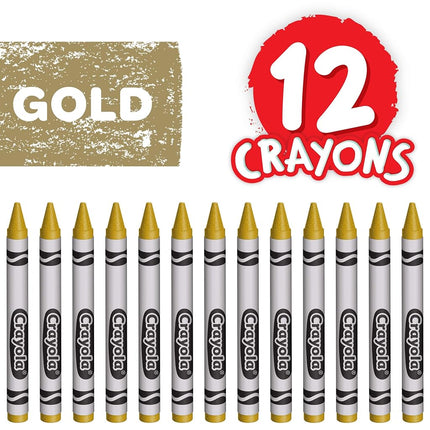 Crayola Crayons, Gold, Single Color Crayon Refill, 12 Count Bulk Crayons, School Supplies
