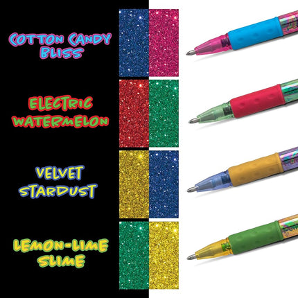 Pentel Krazy POP Beauty Beauty Iridescent Gel Pen, (1.0mm) Bold Line, Yellow & Metallic Green Ink, Box of 12 (K91-DDG)