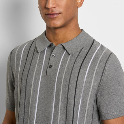 Camisa polo Van Heusen de manga corta para hombre con control de temperatura, corte regular con cierre de botones y broches, tejido refrescante, color gris Monument, talla grande
