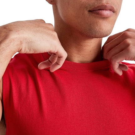 Hanes Men's Essentials Midweight T Pack, Cotton Muscle Tank Shirts, 3-Pack, Champion Scarlet, S