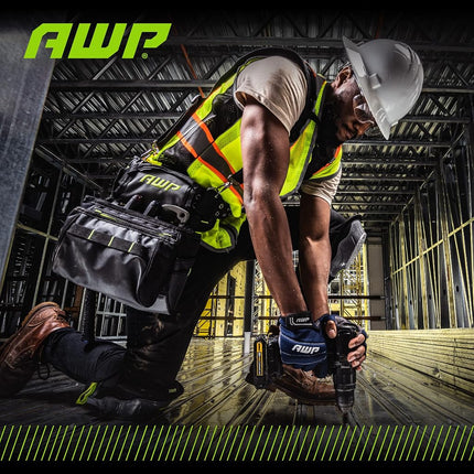 AWP Pro Fingerless Work Gloves for Men And Women, Form-Fitting Performance Design, Large