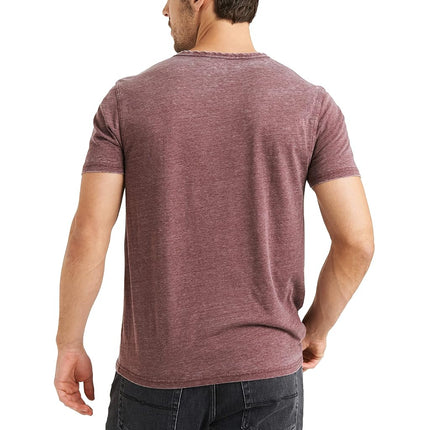 Lucky Brand Men's Venice Burnout Notch Neck Tee Shirt T, Port Royale, XL