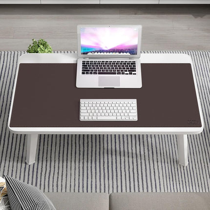 Cacoy Oversized 100x40cm PU Leather Desk Pad - Gaming Mouse Pad Writing Desk Mate Protective Mat for Office, Home, Gaming, Working - Dark Brown