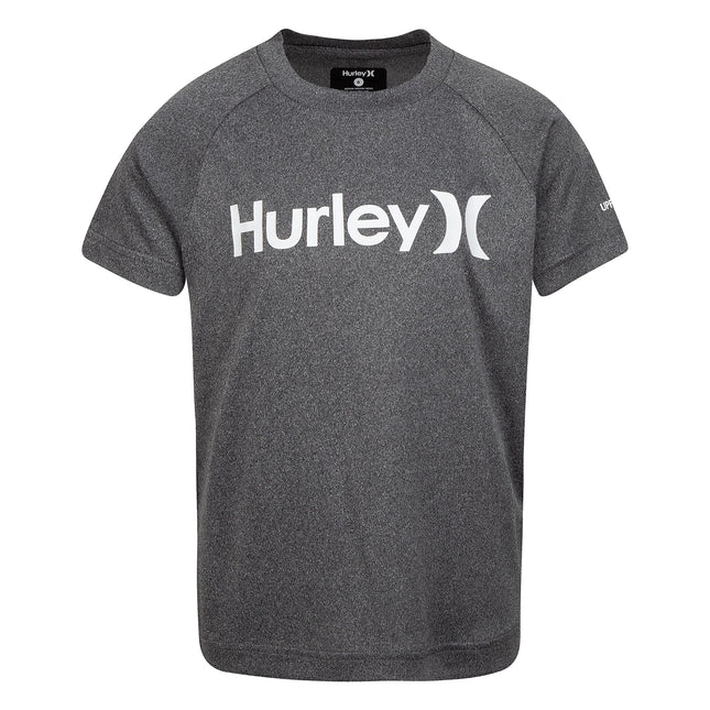 Hurley Boys' Rash Guard Shirt, Black Heather, X-La