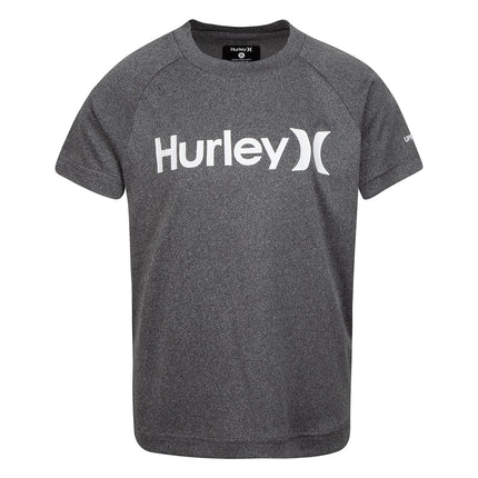 Hurley Boys' Rash Guard Shirt, Black Heather, Larg