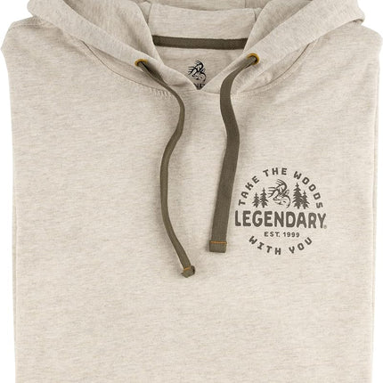 Legendary Whitetails Men's Backcountry Insect Repellent Hooded T-Shirt, Oatmeal Heather, Small