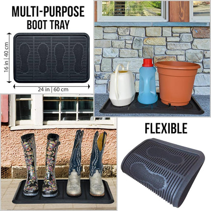 SafetyCare Rubber Shoe & Boot Tray - Multi-Purpose - 60 x 40 cm - 1 Mat