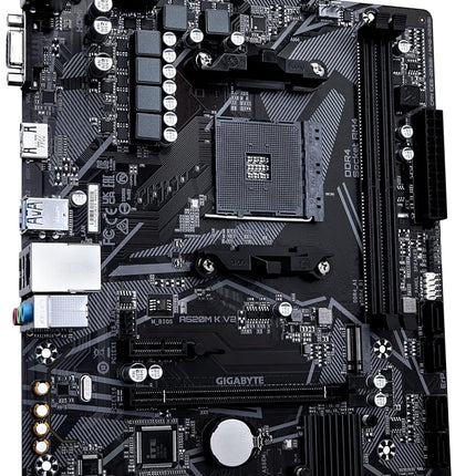 Gigabyte A520M K V2 Motherboard - Supports AMD Ryzen 5000 Series AM4 CPUs, up to 5100MHz DDR4 (OC), PCIe Gen3 x4 M.2, GbE LAN, USB 3.2 Gen 1