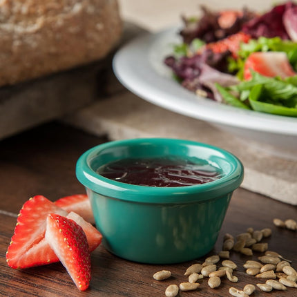 Carlisle FoodService Products Smooth Ramekin Sauce Cup for Restaurants, Cafeterias, And Fast Food, Plastic, 2 Ounces, Green