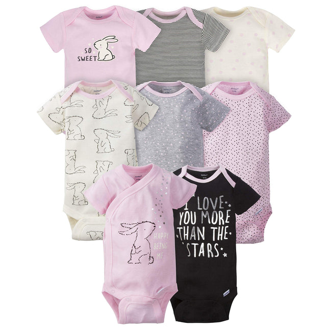 Gerber baby-girls 8-pack Short Sleeve Onesies Body
