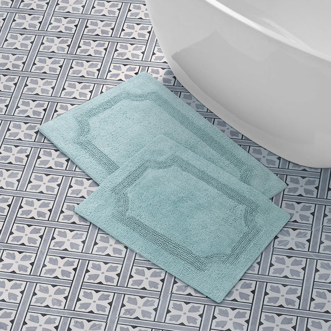 Laura Ashley Bath Rug - Reversible Cotton Bath Mat