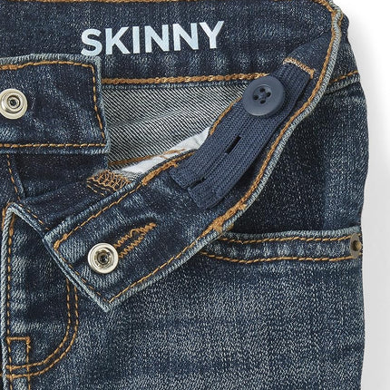 The Children's Place Jeans ajustados elásticos básicos multibolsillo para bebé niño y niño, lavado a la piedra/Piscina de marea/Gris paloma/Lavado negro, paquete de 4, 2T
