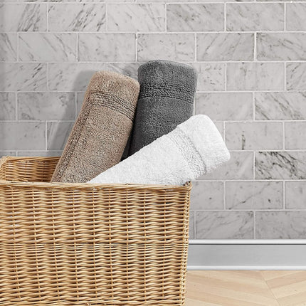 NauticaHome | Collection Peniston | Tapis de Bain - 100% Coton, Ultra Doux & Absorbant, Certifié Oeko-Tex, Dos Antidérapant, 60 x 22, Marron