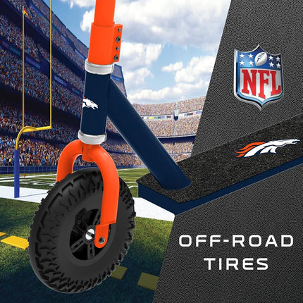Hover-1 NFL Off-Road Kick Scooter - Official NFL Logos and Colors - Denver Broncos