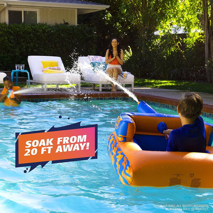 Nerf Super Soaker Megaforce Battle Tank Ride-On � Inflatable Pool Float with Pool-Fed Mega Water Blaster