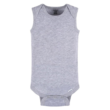 Gerber Unisex Baby Multi-pack Sleeveless Onesies Bodysuit, Grey Heather, 6-9 Months
