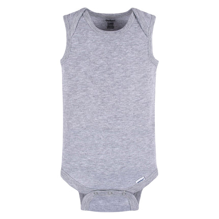 Gerber Unisex Baby Multi-pack Sleeveless Onesies Bodysuit, Grey Heather, 0-3 Months