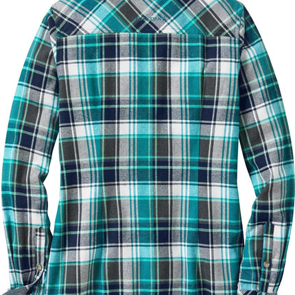 Legendary Whitetails Women's Standard Cottage Escape Flannel Shirt, Turquoise Pacific Plaid, Small
