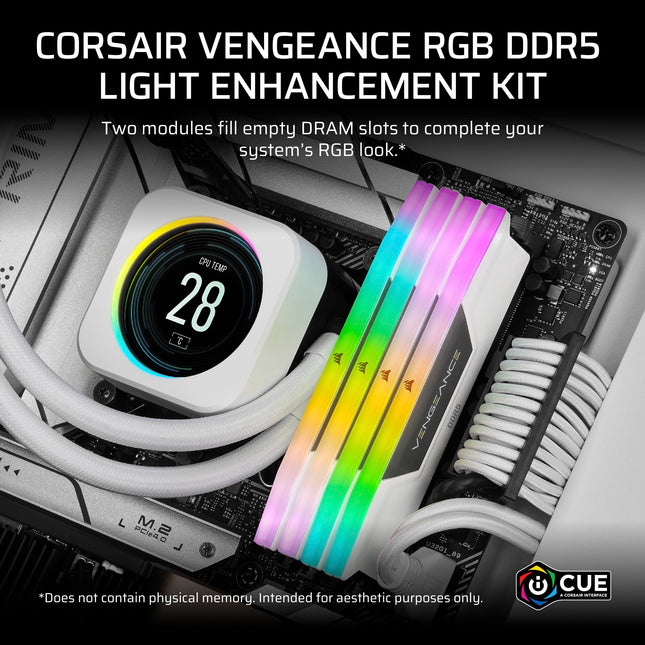 CORSAIR VENGEANCE RGB Kit de mejora de luz DDR5 (sin memoria física) – Blanco