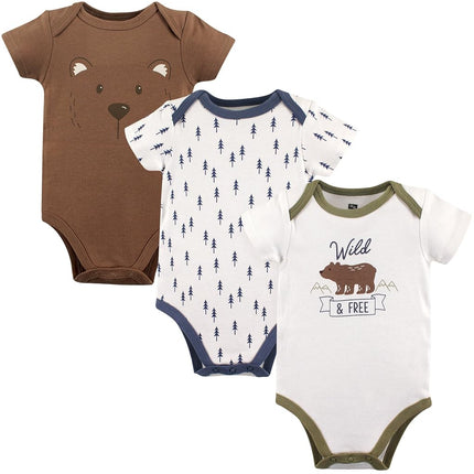Bodysuits de algodón para bebé Hudson Baby, paquete de 3 "Wild and Free", 18-24 meses