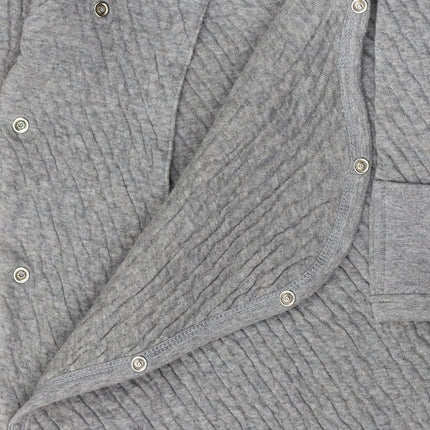 HonestBaby Organic Cotton Matelasse Kimono Coverall, Gray Heather, 12 Months