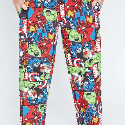 Marvel Avengers Men Teenagers Pyjama Bottoms, Comfy Nightwear Sleepwear Lounge Pants, Gifts for Him (M, Multi Avengers)