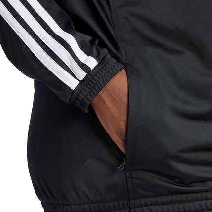adidas Women's Tricot Track Top & Bottoms, Black/White/Track Top, 4XL Plus