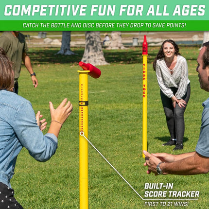 GoSports Tipsy Toss Game Set - Flying Disc Bottle Drop Yard Game - Pro