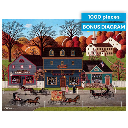 Buffalo Games - Charles Wysocki - Valley Farm Street - 1000 Piece Jigsaw Puzzle for Adults Challenging Puzzle Perfect for Game Nights - Finished Puzzle Size is 26.75 x 19.75