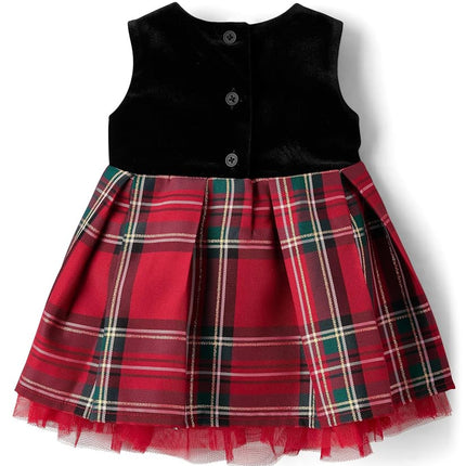 The Children's Place Baby Girls' and Newborn Sleeveless Dressy Dresses, Classic Red Plaid, 12-18 Months