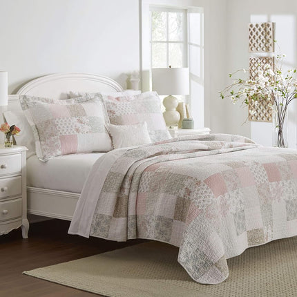Laura Ashley - Twin Quilt Set, Reversible Cotton B