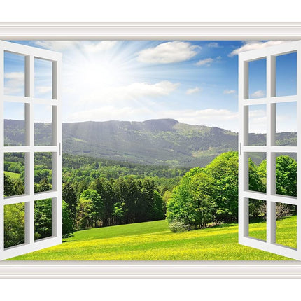 FLFK Fake Window Wall Sticker - Landscape Faux Win
