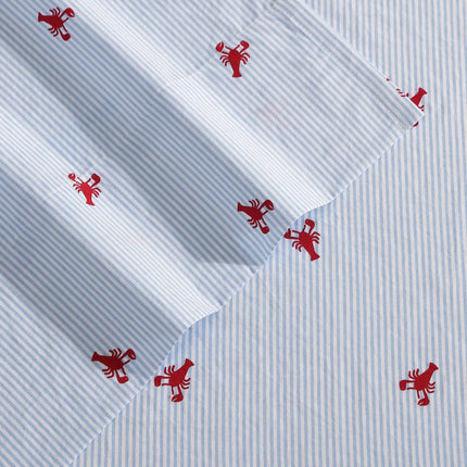 Nautica - Twin XL Sheets, Cotton Percale Bedding Set, Crisp & Cool, Lightweight & Breathable (Lobster Walk, Twin XL)
