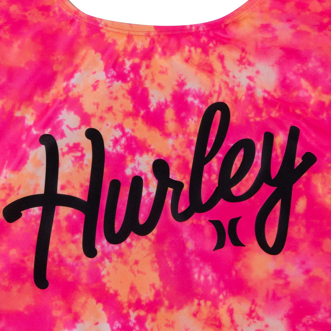 Traje de baño de una pieza Hurley para niñas, Hyper Pink, Extragrande