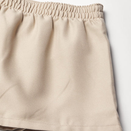 Nautica Girls' School Uniform Pleated Scooter Skirt, Khaki Ruffle, 4