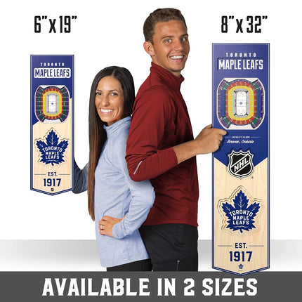 YouTheFan NHL Toronto Maple Leafs - Scotiabank Arena 3D Banner, Team Colors, 6" x 19"