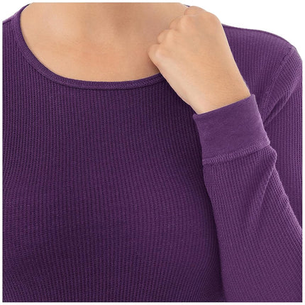 Fruit of The Loom Women's Micro Waffle Premium Thermal Crew Top