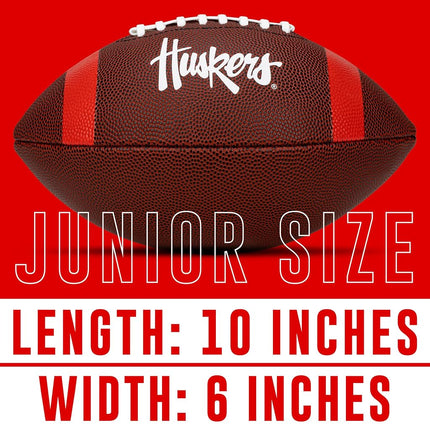 Franklin Sports Nebraska Huskers Kids NCAA Youth Football - Official College Team Junior Footballs with Team Logos for Kids - Junior Size PVC Ball - Backyard + Tailgate Ball - 8.5"