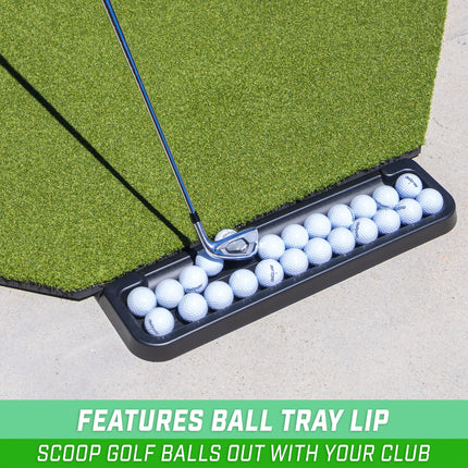 GoSports All-Weather Golf Ball Tray - 24 Ball Capacity - Compatible with All Hitting Mats - Black
