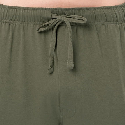 Ensemble de pyjama Fruit of the Loom pour homme, t-shirt à col en V à manches courtes et pantalon 360 Stretch, coloris Olive cendré, taille XL