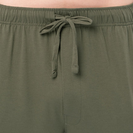 Fruit of the Loom mens 360 Stretch Short Sleeve V-neck Top and Pant Sleep Pajama Set, Dusty Olive, 3XL