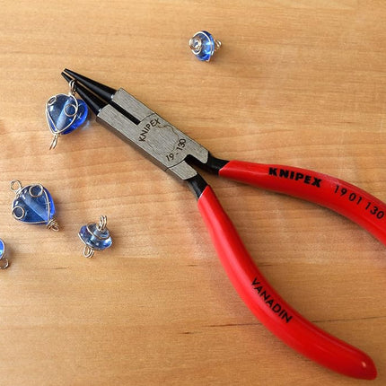 Knipex 19 01 130 Jewellery Round Nose Plier with Cutting Edge, 32 mm Jaw Length