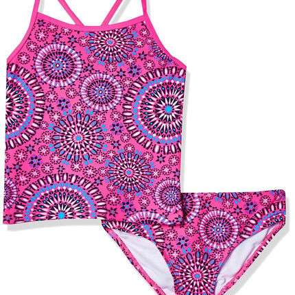 Traje de baño tipo tankini Kanu Surf Melanie Beach Sport de 2 piezas para niña, UPF 50+, con banda, color rosa Melanie, 3T