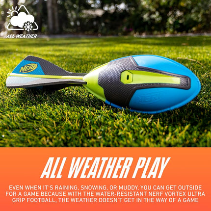 Nerf Vortex Ultimate Grip Foam Football Soft Vortex Football for Long-Distance Throws - All-Weather Great for Pool and Beach Football - Kids Ultimate Grip Whistle Vortex Foam Ball