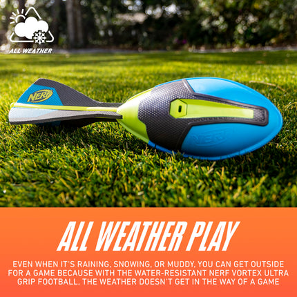 Nerf Vortex Ultimate Grip Foam Football Soft Vortex Football for Long-Distance Throws - All-Weather Great for Pool and Beach Football - Kids Ultimate Grip Whistle Vortex Foam Ball