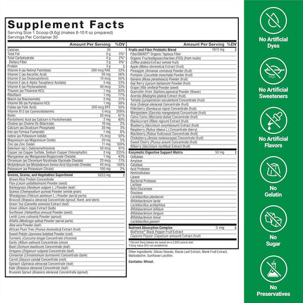 Force Factor Smarter Greens Daily Wellness Powder to Support Energy, Immunity & Digestion, Greens Powder, Superfood Powder with Vitamins, Minerals, and Probiotics, Naturally Unflavored, 30 Servings