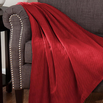 Superior 100% Cotton Thermal Blanket, Soft and Breathable Cotton for All Seasons, Bed Blanket and Oversized Throw Blanket with Luxurious Diamond Weave - Full/Queen Size, Burgundy