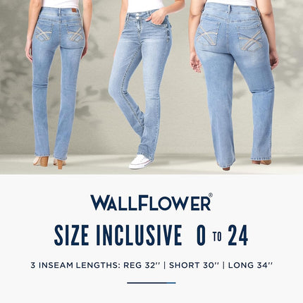 WallFlower womensInstastretch Luscious Curvy Bootcut Jeans Jeans - Blue -