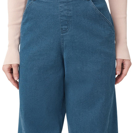 HUE Women's Fashion Denim Jean Skimmer Leggings, Medium Wash - Barrel Leg, S